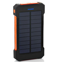 HKM-714323 Ultra-Thin Waterproof Solar Power Bank with LED Flashlight and Multi-Port Output, 10000mAh