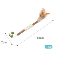 HKM-714387 Self-Pet Molar Tooth Cleaning Toy with Feather, Catnip, and Sisal for Cats