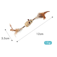 HKM-714387 Self-Pet Molar Tooth Cleaning Toy with Feather, Catnip, and Sisal for Cats