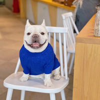 HKM-714515 Warm Woolen Bichon Corgi Winter Sweater in Blue for Large to 3XL Pets