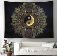 HKM-714643 Yin Yang Mandala Tapestry - 100% Polyester Wall Hanging Decor