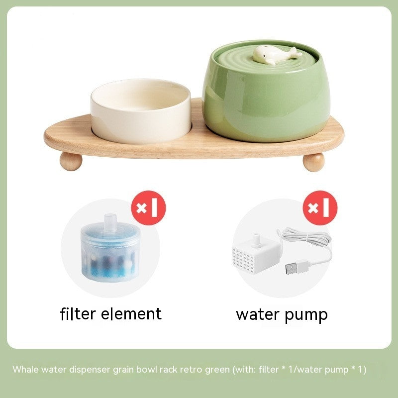 HKM-714707 Cat Ceramic Automatic Circulating Filter Water Dispenser Drinking Water Apparatus