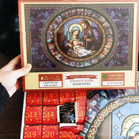 HKM-714707 Christmas Jesus Style Paper Advent Calendar Puzzle - 30x23x5.5cm