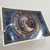HKM-714707 Christmas Jesus Style Paper Advent Calendar Puzzle - 30x23x5.5cm