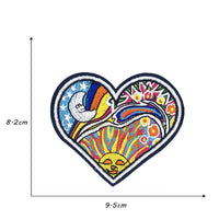 HKM-714771 Embroidered Polyester Fabric Sticker for Car Sun Love Decorations