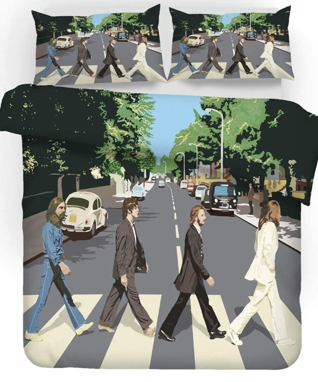 HKM-714771 Three-Piece Urban Stripe Cartoon Style Polyester Bedding Set