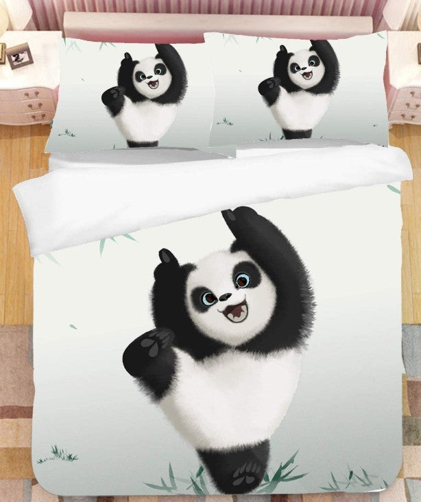 HKM-714771 Three-Piece Urban Stripe Cartoon Style Polyester Bedding Set