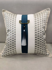 HKM-714899 New Chinese Modern Luxury Style Pillow - Blue 50x50cm & 35x50cm Options