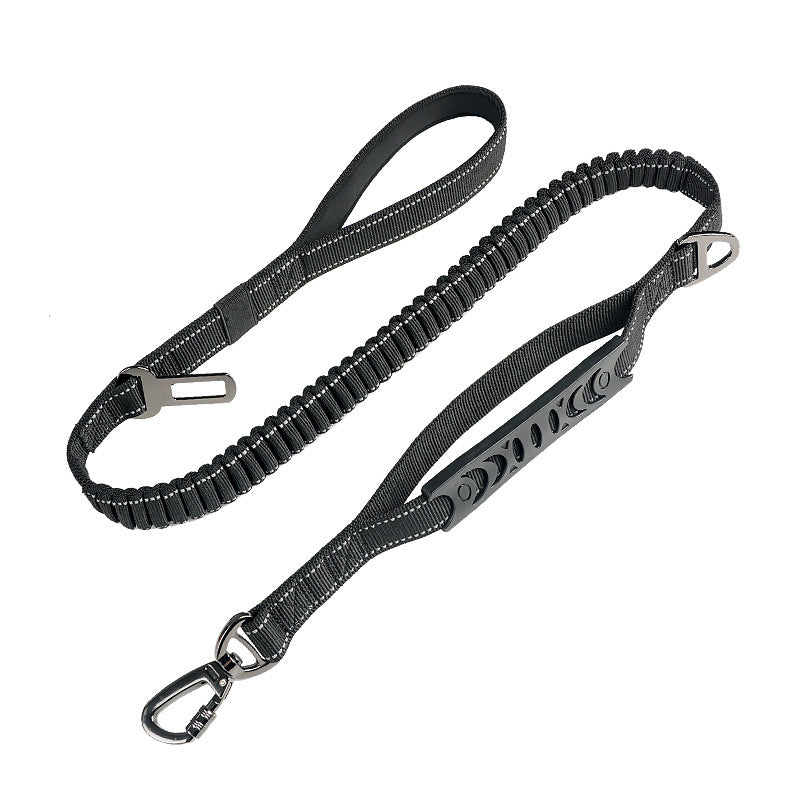 HKM-714899 Retractable Reflective Traction Belt for Pet Hand Holding - Available in Black, Orange, Khaki