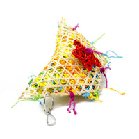 HKM-715027 Brushed Straw Toy for Birds - 20cm Diameter, 35cm Height with Hook