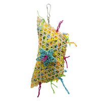 HKM-715027 Brushed Straw Toy for Birds - 20cm Diameter, 35cm Height with Hook