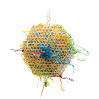 HKM-715027 Brushed Straw Toy for Birds - 20cm Diameter, 35cm Height with Hook