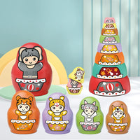 HKM-715091 Colorful Stacked Cups Educational Toy for Infants and Toddlers, Develops Motor Skills and Cognitive Learning