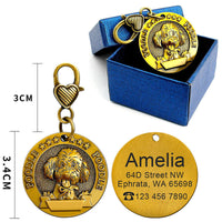 HKM-715091 Custom Engraved Dog ID Tag - 18 Breeds Available, Metal Anti-Lost Identity Card