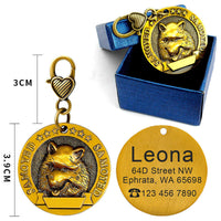 HKM-715091 Custom Engraved Dog ID Tag - 18 Breeds Available, Metal Anti-Lost Identity Card