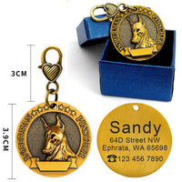 HKM-715091 Custom Engraved Dog ID Tag - 18 Breeds Available, Metal Anti-Lost Identity Card