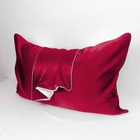HKM-715091 Mulberry Silk Pillowcase - Wine Red - 48x74cm Single-Sided Satin Weave