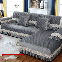 HKM-715155 Plush Winter Anti-Skid Sofa Cushion Covers in Various Colors and Sizes