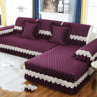 HKM-715155 Plush Winter Anti-Skid Sofa Cushion Covers in Various Colors and Sizes