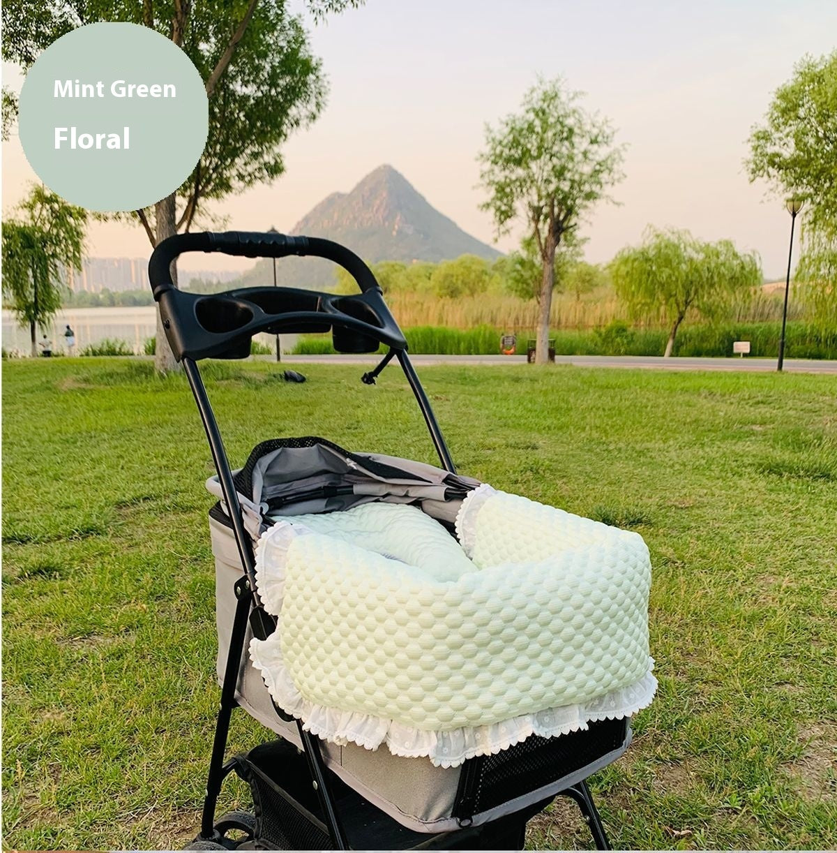 HKM-715283 Pet Stroller Cushion Pillow Set - Removable Washable Pure Cotton Towel for Cats and Dogs