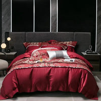 HKM-715411 Long-staple Cotton Jacquard Four-Piece Bedding Set with Duvet Cover and Pillowcases