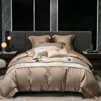 HKM-715411 Long-staple Cotton Jacquard Four-Piece Bedding Set with Duvet Cover and Pillowcases