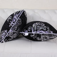 HKM-715475 European Style Velvet Cushion Cover - Hot Silver Design, Available in Black, Gray, Rose Red, and Coffee, 45x45cm & 50x50cm