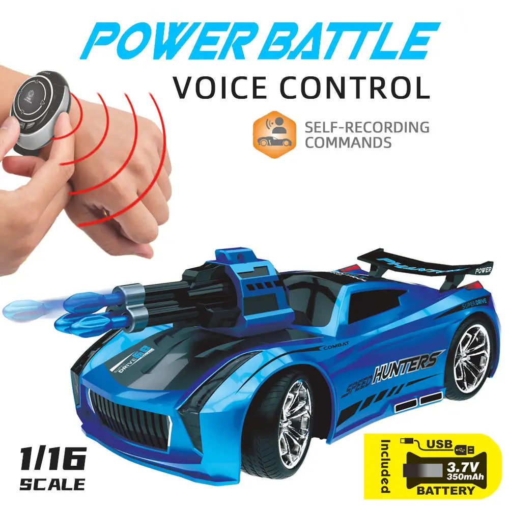 HKM-715667 Smart Voice-Controlled Remote Control Car with Shooting Function for Kids Ages 5 and Up