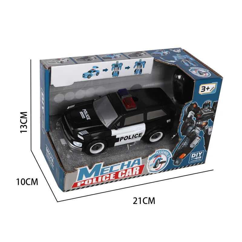 Transformable DIY Building Block Toy Car for Kids - Self-Assembling Robot Vehicle, Ages 0-14+