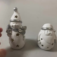 HKM-715859 Santa Claus and Snowman Resin LED Holiday Decoration Set
