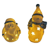 HKM-715859 Santa Claus and Snowman Resin LED Holiday Decoration Set