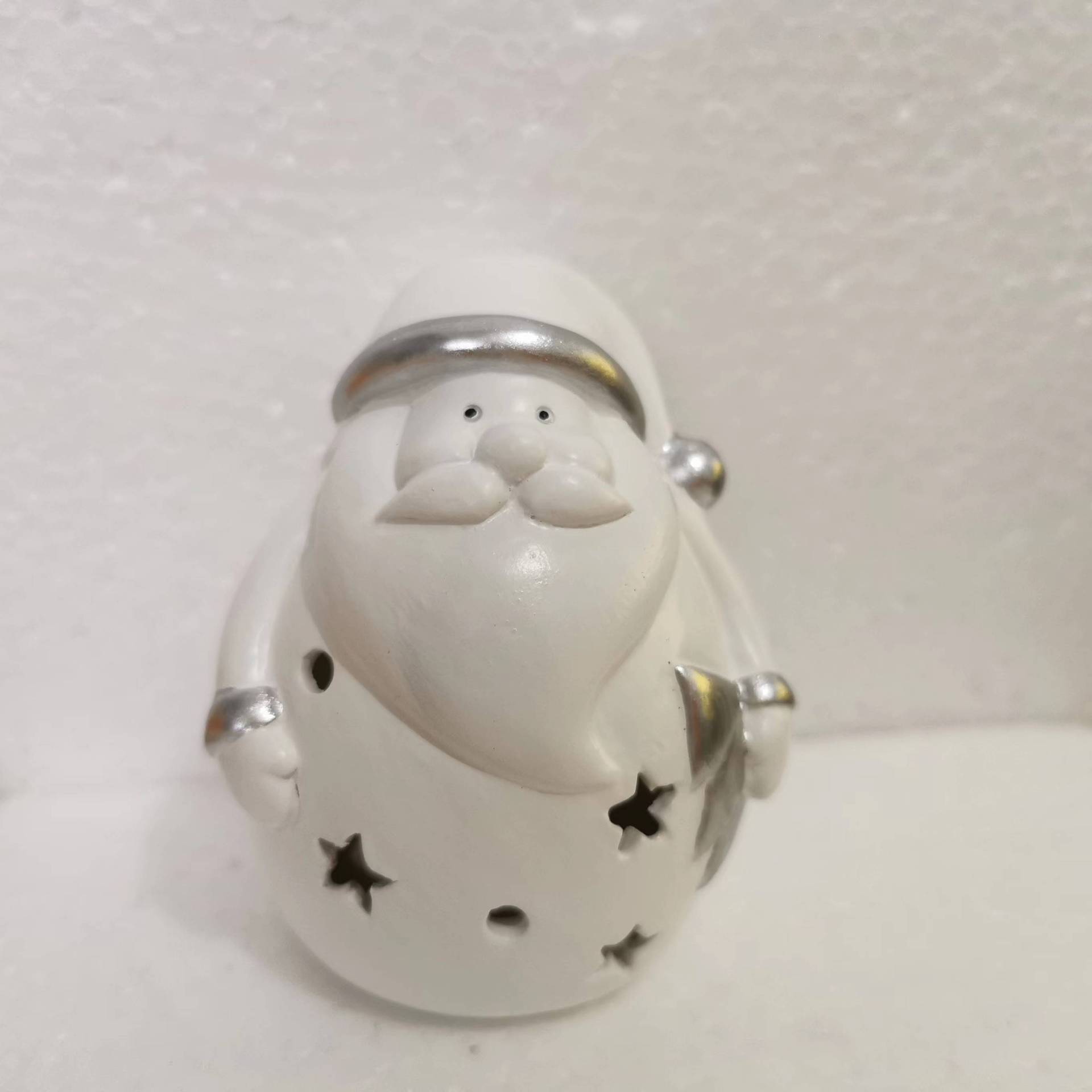 HKM-715859 Santa Claus and Snowman Resin LED Holiday Decoration Set