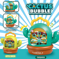 HKM-715923 Electric Cactus Bubble Machine with Music and Light for Kids – Portable Indoor and Outdoor Toy for All Ages