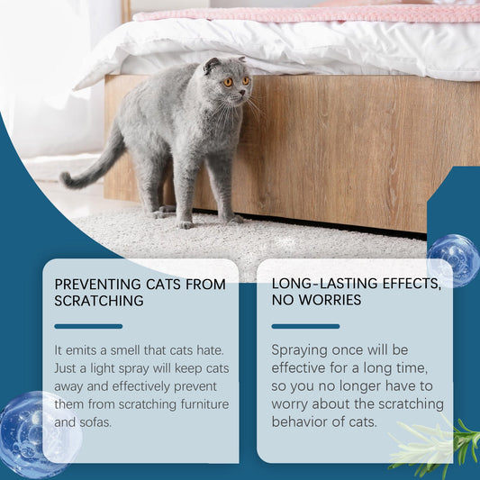 HKM-715923 Indoor Cat Drive Spray - Natural Insect Repellent with Rosemary, Citrus, Garlic & Mint Extracts - 100ml