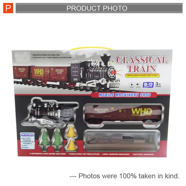 HKM-716051 Electric Train Toy Set for Kids - Railway Model, Plastic Construction, Ages 2-4