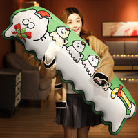 HKM-716051 Japanese Long Cat Pillow for Girls - Cute Cotton Throw Pillow, 55x18cm, Multiple Designs Available