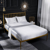 HKM-716051 Satin Bedding Set - 4-Piece Queen & King Size Bed Fitted Sheet Collection