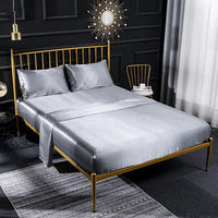 HKM-716051 Satin Bedding Set - 4-Piece Queen & King Size Bed Fitted Sheet Collection