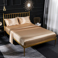 HKM-716051 Satin Bedding Set - 4-Piece Queen & King Size Bed Fitted Sheet Collection