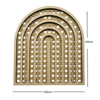 HKM-716179 Wooden Rattan Hot Air Balloon and Celestial Wall Decor for Children's Room