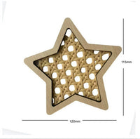 HKM-716179 Wooden Rattan Hot Air Balloon and Celestial Wall Decor for Children's Room