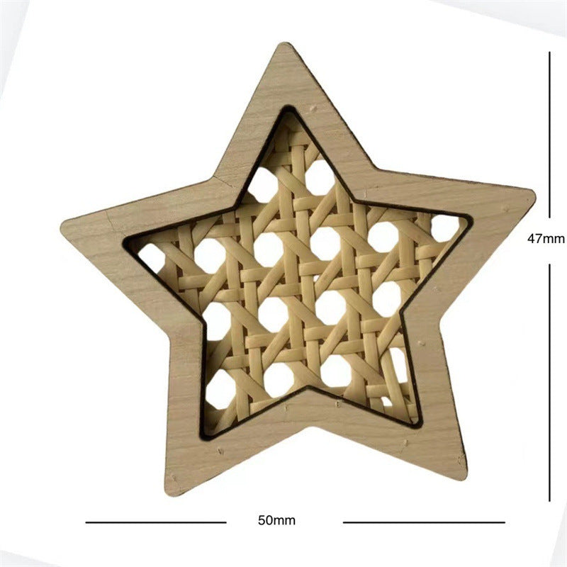 HKM-716179 Wooden Rattan Hot Air Balloon and Celestial Wall Decor for Children's Room