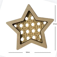 HKM-716179 Wooden Rattan Hot Air Balloon and Celestial Wall Decor for Children's Room