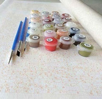 HKM-716243 Linen DIY Digital Painting Home Decor Art - 40x50 cm, Venice Design