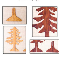 HKM-716371 Wooden Christmas Tree Desktop Ornaments - Carved Holiday Decorations