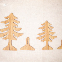 HKM-716371 Wooden Christmas Tree Desktop Ornaments - Carved Holiday Decorations