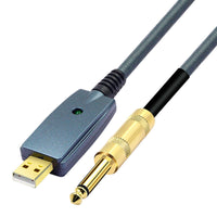 HKM-716435 USB Male to 6.35MM Male Audio Recording Cable for Notebook, 3 Meters, Oxygen-Free Copper