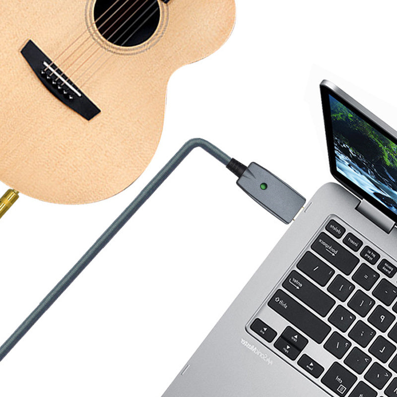 HKM-716435 USB Male to 6.35MM Male Audio Recording Cable for Notebook, 3 Meters, Oxygen-Free Copper