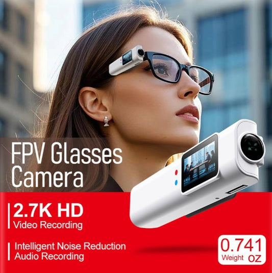 HKM-716499 Clip-On FPV Glasses Camera with 2.7K HD Recording, 0.96” Display, and USB Type-C Charging