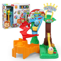 HKM-716499 Tumbler Slide Track Toy Set for Kids - DIY Assembly Race Track with Zoo Animals - Ages 3 and Up